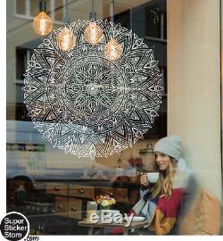 Mandala Wall Sticker Window front Coffee Shop Decal Home Bedroom India Rosetta