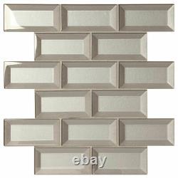 Marazzi Silver Glass Brick Joint Mosaic Wall Tile (lot of 10) ST0624BJMS1P