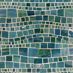 Medici and Co GLNRJAZMA Jazz Varying Wave Mosaic Wall Tile - Azul