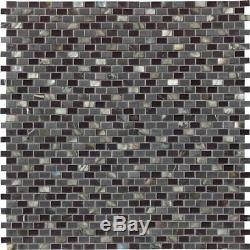 Midnight Pearl Glass Metal and Stone Mosaic Wall Tile MSI -1 Box=10 Sqft