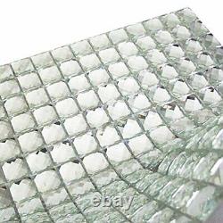 Mirror Tiles Silver Bathroom Wall Sheets Crystal Diamond Mosaic