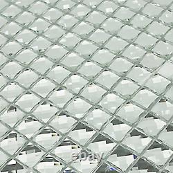 Mirror Tiles Silver Bathroom Wall Sheets Crystal Diamond Mosaic Tile Backsplash