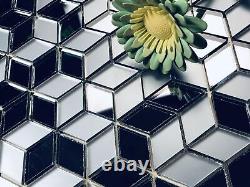 Miseno BLDMSCDIA Luxury Decor 1 x 2 Diamond Wall Mosaic Tile Graphite Blue
