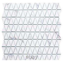 Miseno BLDMSCTPL Luxury Decor 1 x 2 Triangle Wall Mosaic Tile White