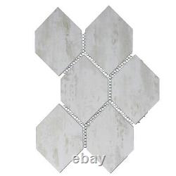 Miseno BLDWTJHNY Nature 4 x 6 Hexagon Wall Mosaic Tile - Birchwood White