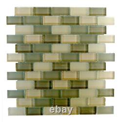 Miseno MT-AMADAHY1X2 Amadahy 1 X 2 Glass Visual Wall Tile Green