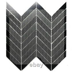 Miseno MT-WHSMSCHEB-SM Musico 1 x 4 Chevron Wall Mosaic Tile Silver