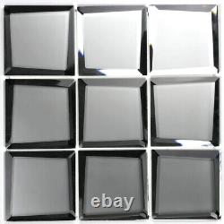 Miseno MT-WHSREM0303-SI Reflections 3 Square Wall Mosaic Tile Silver