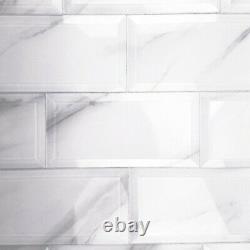 Miseno MT-WHSWTB0408-CA Nature 4 x 8 Rectangle Wall Tile - White