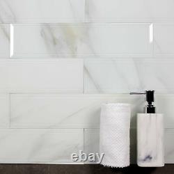 Miseno MT-WHSWTB0416-CA Nature 4 x 16 Rectangle Wall Tile - White