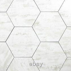 Miseno MT-WHSWTJHEX-BW White Nature 8 X 8 Hexagon Wall Tile Matte Visual