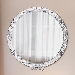 Modern Framed Wall Mirror with Patterned Frame Ready to Hang retro tiles