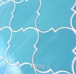 Moroccan Arabesque Turquoise Glass Mosaic Tile Backsplash Wall Bath (BOX OF 10)