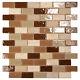 Mosaic Glass Tile Aqua Bricks Kitchen Bathroom Fireplace Wall Backsplash Brown