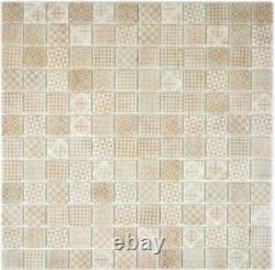 Mosaic Retro vintage tile ECO recycled GLASS beige patchwork 145-P-50 f 10sheet