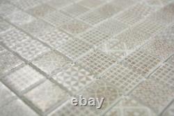 Mosaic Retro vintage tile ECO recycled GLASS beige patchwork 145-P-50 f 10sheet