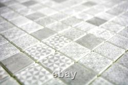 Mosaic Retro vintage tile ECO recycled GLASS gray patchwork 145-P-80 f 10 sheet