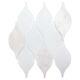 Mosaic Teardrop Tile Glass & Carrara Marble Kitchen Shower Wall Backsplash White