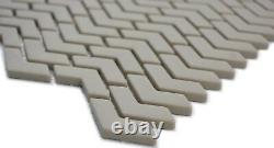 Mosaic Tile ECO Recycled GLASS Brick Enamel cream matt 140-HB33C f 10 sheet