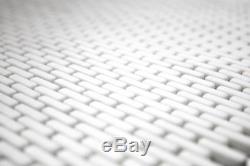 Mosaic Tile ECO Recycled GLASS Brick Enamel white matt wall 140-B27W f 10 sheet