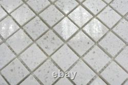 Mosaic Tile Quartz Composite Artificial Stone White bath 46-ASM21 f 10 sheet