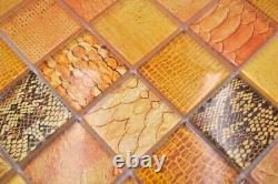 Mosaic Tiles Glass Combination Forest Orange Kitchen Bathroom Wall Mos78-w48 F
