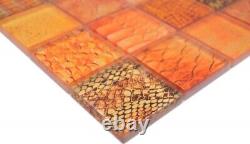Mosaic Tiles Glass Combination Forest Orange Kitchen Bathroom Wall Mos78-w48 F
