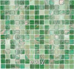 Mosaic Tiles Glass Goldensilk Green Wall Tiles Badfliese Duschrückwand For