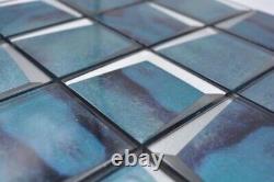 Mosaic Tiles Glass Mosaic Combination 3D-Optik Blue Wall Kitchen Tile Mirror