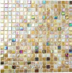 Mosaic Tiles Glass Sandfarbend Wall Tiles Badfliese Duschrückwand Fliesenspie