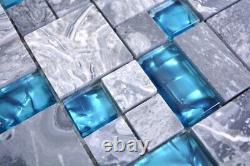 Mosaic Tiles Translucent Gray Combination Glass Mosaic Crystal Stone Grey Blue