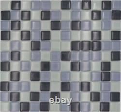 Mosaic Tiles Translucent Gray Glass Crystal Bathroom Toilet Kitchen Wall Light