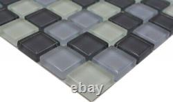 Mosaic Tiles Translucent Gray Glass Crystal Bathroom Toilet Kitchen Wall Light
