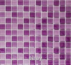 Mosaic Tiles Translucent Purple Glass Crystal Bathroom Toilet Kitchen Wall Light