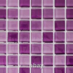 Mosaic Tiles Translucent Purple Glass Crystal Bathroom Toilet Kitchen Wall Light