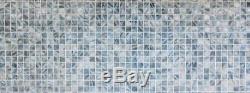 Mosaic nacre shell tile Square blue grey wall kitchen bath 150-SM2582 f 10sheet