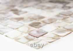 Mosaic nacre shell tile Square white beige kitchen bath 150-SM203 f 10 sheet