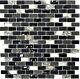 Mosaic tile Brick natural stone mix black with glass Art 87-B03S 10 sheet
