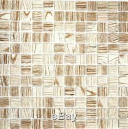 Mosaic tile ECO recycling GLASS ECO wood structure bright wall 63-408 f 10sheet