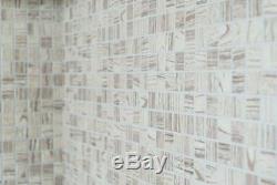 Mosaic tile ECO recycling GLASS ECO wood structure bright wall 63-408 f 10sheet