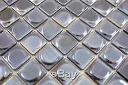 Mosaic tile ECO recycling GLASS black metallic 3D shower wall 350-18 f 10 sheet