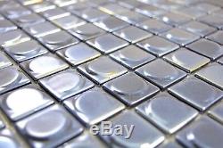 Mosaic tile ECO recycling GLASS black metallic 3D shower wall 350-18 f 10 sheet