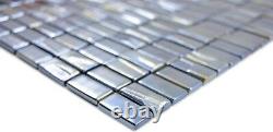 Mosaic tile ECO recycling GLASS rectangle black metallic 3D 355-09 f 10 sheet