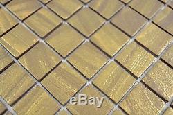 Mosaic tile ECO recycling GLASS satin gold floor kitchen wall 360-05 f 10sheet