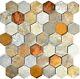 Mosaic tile Hexagon marble gray rust brownbeige with Backsplash 11c-197910sheet