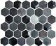 Mosaic tile Hexagon natural stone black grey with glass Art 11D-33 10 sheet