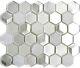Mosaic tile Hexagon natural stone mix white with glass Art 11D-HXN11 10sheet