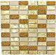 Mosaic tile Rectangle natural stone mix retro golden with glass 83-CRS410sheet