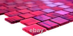 Mosaic tile Square pink mix clear/frosted with glass Art 68-CF47 10 sheet