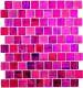 Mosaic tile Square pink mix clear/frosted with glass Art 78-CF87 10 sheet